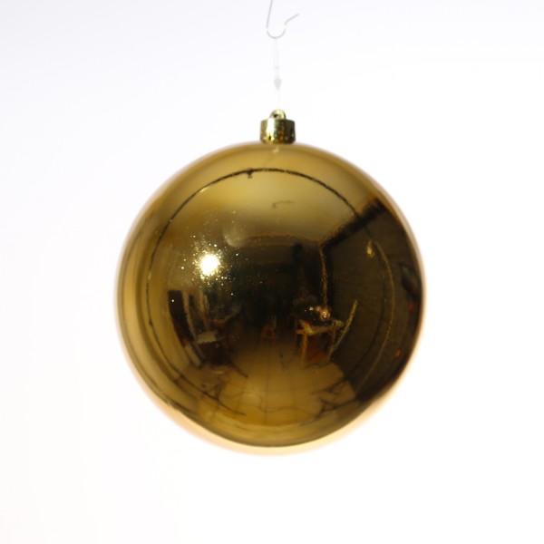 Christbaumkugel - Weihnachtskugel - bruchfest - D: 14cm - glänzend - gold