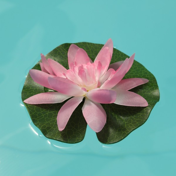 Seerose - Kunstblume - Lotusblume - D: 13cm - schwimmend - rosa