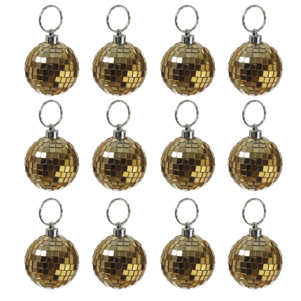 Christbaumschmuck Discokugel - Spiegelkugel 5cm - Weihnachtskugel - 5x5mm Spiegel - gold - 12St.