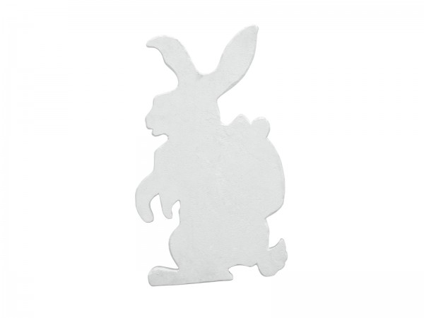 Osterhase mit Rucksack Silhouette weiss 60cm