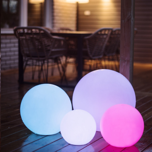 LED Kugel Twilights - Gartenkugel 50cm - RGB Farbwechsel/feste Farbe - Fernbedienung - Aufladbar