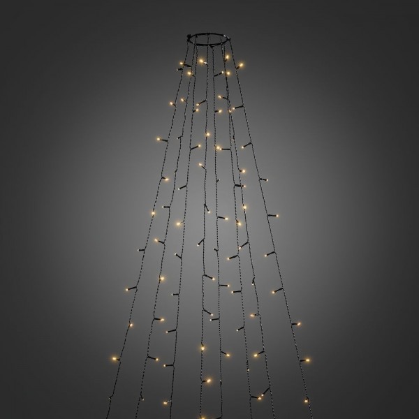 LED Baummantel Lichterkette - 8 x 2,4m - 8 Stränge mit jeweils 30 Ultra Warmweiß LEDs - Glimmereffekt