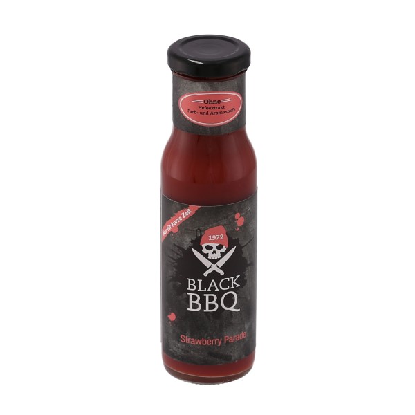 Black BBQ Strawberry Parade - Erdbeer/Tomate Ketchup - BBQ Spezialität - 240ml Flasche