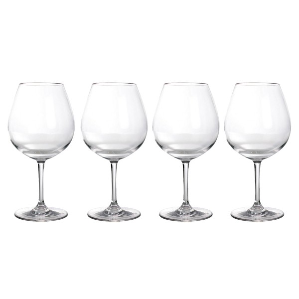 4x Rotweinglas aus bruchfestem Polycarbonat - 700ml