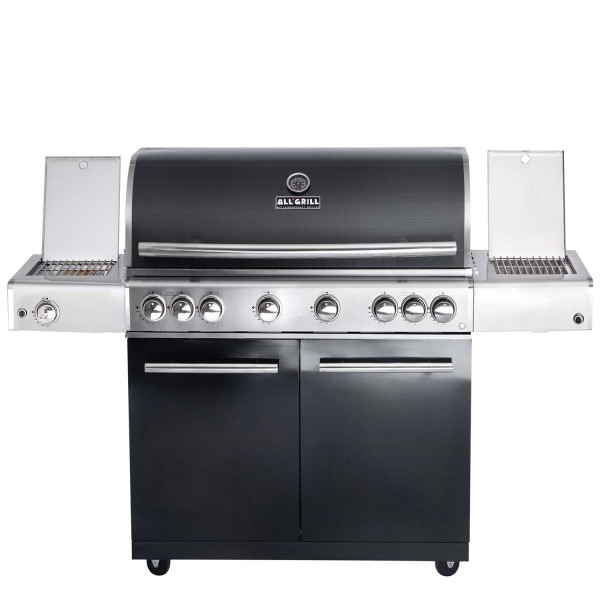 CHEF XL Paket C- Basis black, 6 Brenner, Backburner, Seitenkocher, Steakzone, BBQ Paket