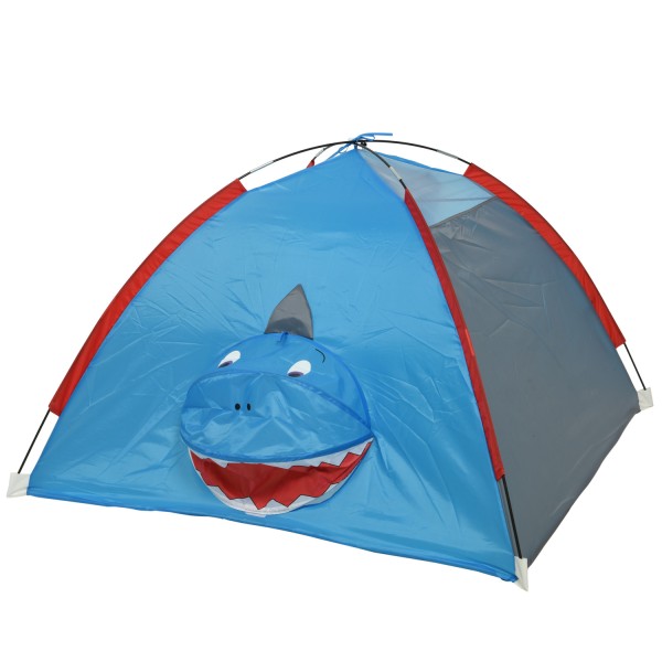 Spielzelt Haifisch TINO - Igluzelt für Kinder - Polyester - L: 1,20m - H: 80cm - blau, grau