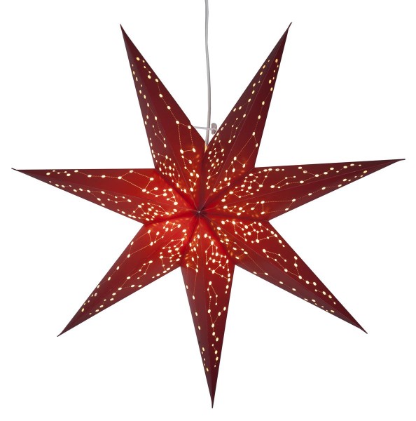 Papierstern "Galaxy" - mit Sternenbildern - hängend - 7-zackig - Ø 60 cm - Rot