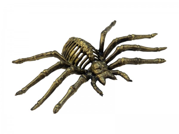 Goldenes Spinnengerippe - 11cm - Halloween Dekoration - Spinne aus Kunststoff