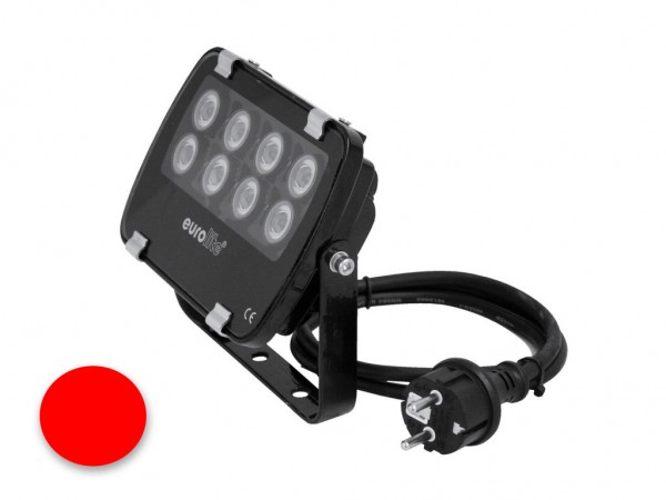 EUROLITE LED IP FL-8 | 30° | 8x1W | IP56 | rot - Fassandenstrahler - Flutlicht - Baumstrahler - Scheinwerfer