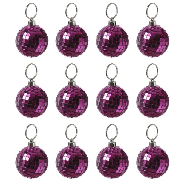 Christbaumschmuck Discokugel - Spiegelkugel 5cm - Weihnachtskugel - 5x5mm Spiegel - pink - 12St.