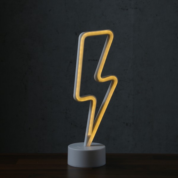 LED NEON Figur BLITZ - Neonlicht - H: 30cm - Batterie oder USB Betrieb - stehend - warmweiß