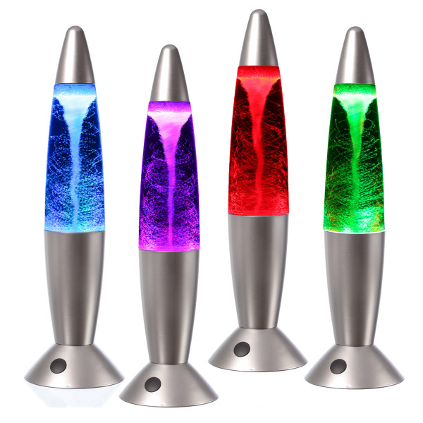 ROCKET LAMP - Lavampe - TORNADO RGB - Touchsensor - H: 36cm - silber - Wirbelnde Schneeflocken