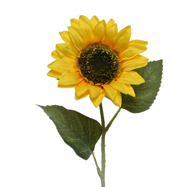 Sonnenblume mit 1 Blüte am Stiel - Kunstblume - H: 64cm - gelb