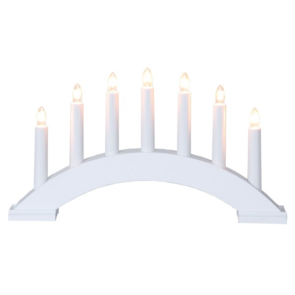 Lichterbogen Bea - 7flammig - warmweiße Birnchen - L: 39cm, H: 22cm - Schalter - weiß