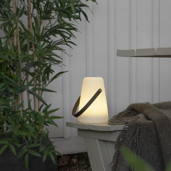 LED Dekoleuchte/Laterne LINTERNA - warmweiße LED - H: 20cm - Batterie - Timer - outdoor