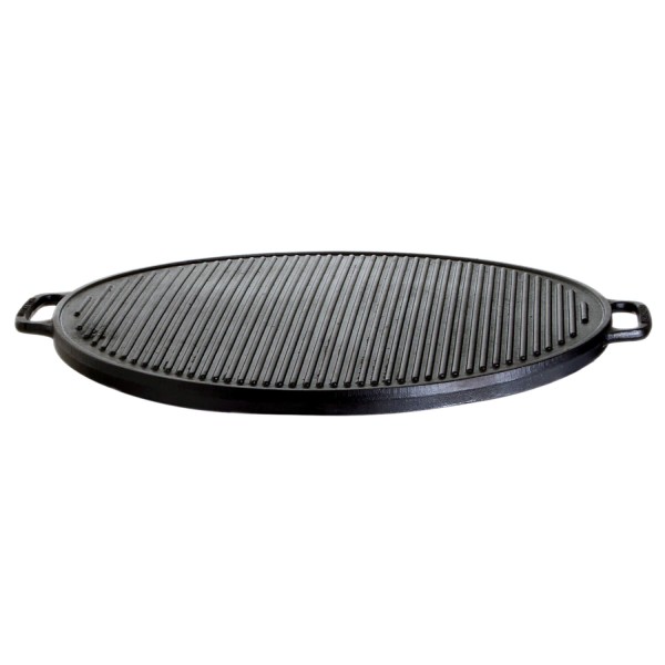 Plancha Grillplatte - Gusseisen - Wendeplatte geriffelt und glatt - D: 55cm - 22kg