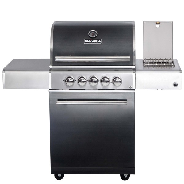 CHEF M Paket B - Basis black, 3 Brenner, Backburner, Seitenkocher, Seitenablage links, BBQ-Paket