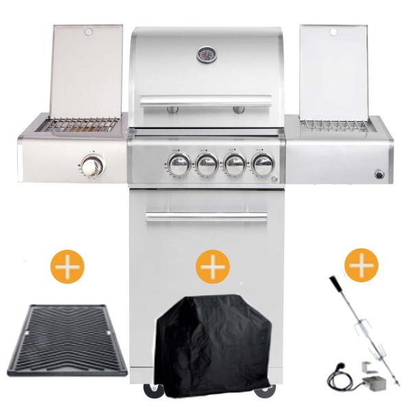 CHEF Paket S3 Backburner Seitenkocher Steakzone AIR System GRATIS Zubehör