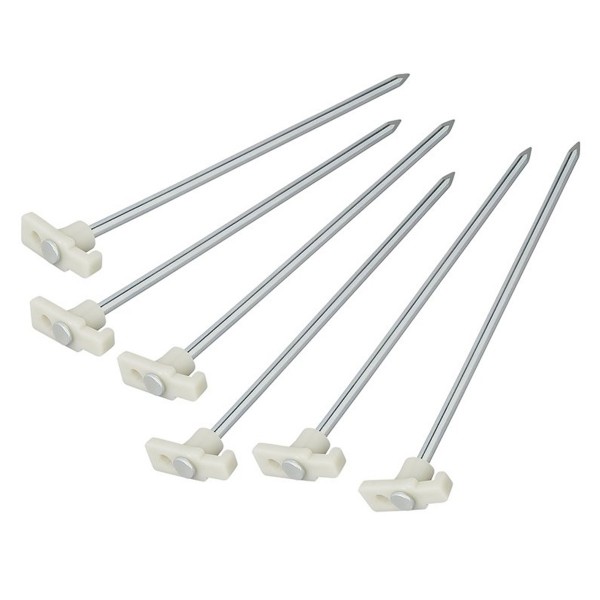 Zeltheringe 24cm mit Kunststoffhaken - glow-in-the-dark - 6er Set
