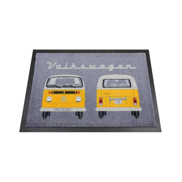 Fußmatte "VW T2 gelb" - 70 x 50cm - 100% Nylon, waschbar, PVC Rücken - MADE IN EU