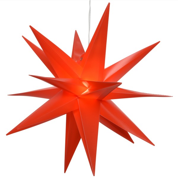 LED Outdoor 3D Stern - hängend - 6 warmweiße LED - D: 40cm - Außentrafo - rot