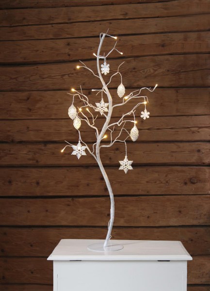 LED-Dekobaum "Decora Tobby Tree" - 27 warmweiße LED - H: 100cm - weiss - mit Trafo
