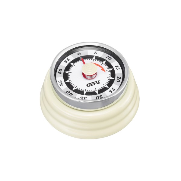 Küchentimer Kurzzeitmesser RETRO creme-weiss - mechanisch - magnetisch