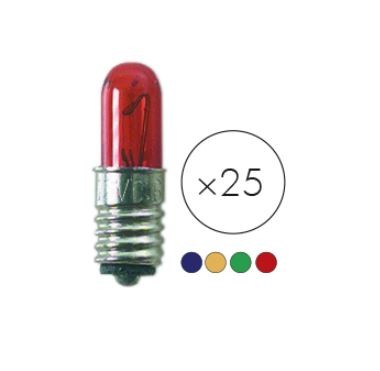 Ersatzlampen 25er Pack - 4 Farben gemischt - E5 - 12V - 0,6W - H: 1,6cm D: 0,6cm