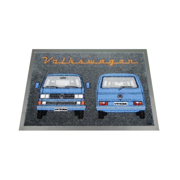 Fußmatte "VW T3 blau" - 70 x 50cm - 100% Nylon, waschbar, PVC Rücken - MADE IN EU