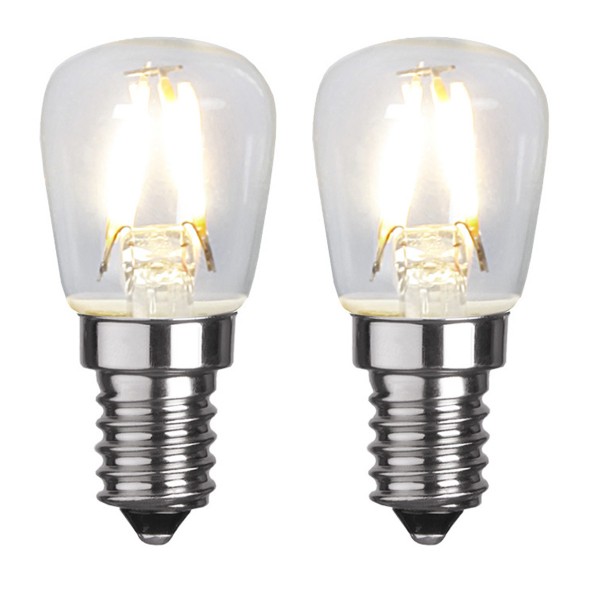 LED Leuchtmittel 2er Pack - FILAMENT E14 - 230V 1,3W - WW 2700K - 110lm - klar