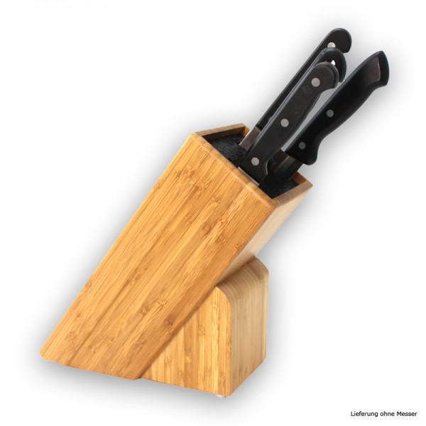 Messerblock Holz mit Einsatz - für Messer bis 22cm - Mit Kunststoffeinsatz