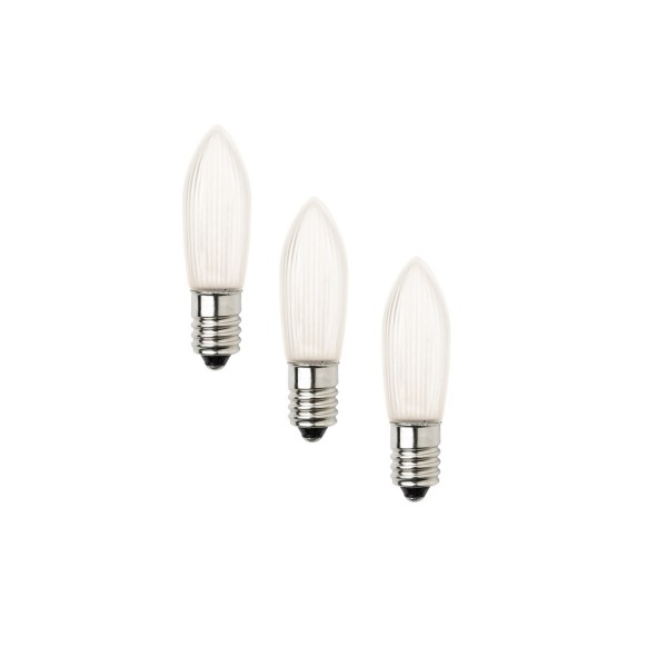 LED Ersatzleuchtmittel - E10 - Leistung - 0,2W - 14V - warmweiß - gefrostet - 3 Stück