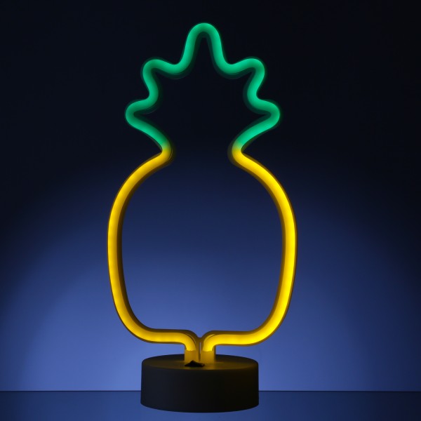 LED NEON Figur ANANAS - Neonlicht - H: 33cm - Batterie oder USB Betrieb - stehend