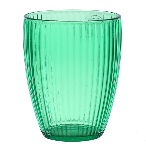 Trinkglas - Becher - Kunststoff - 430ml - mit Rillen - grün