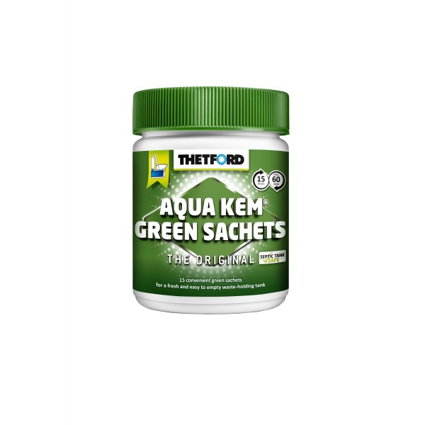 THETFORD Aqua Kem Green Sachets - 15 Beutel - unweltschonend - Reduziert Gasentwicklung