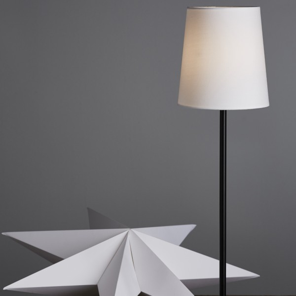 Papierstern und Lampenschirm - 2in1 Leuchte - D: 35cm H: 76cm - inkl. E14 Fassung u. Kabel - weiß