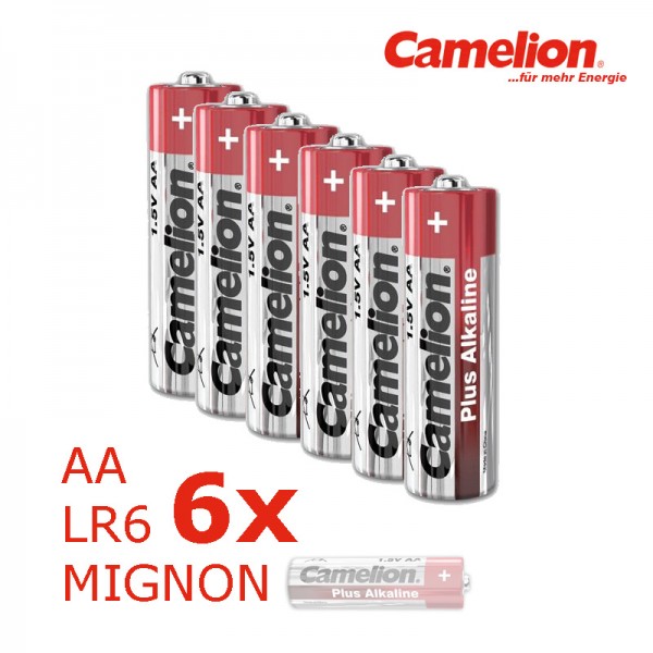Batterie Mignon AA LR6 1,5V PLUS Alkaline - Leistung auf Dauer - 6 Stück