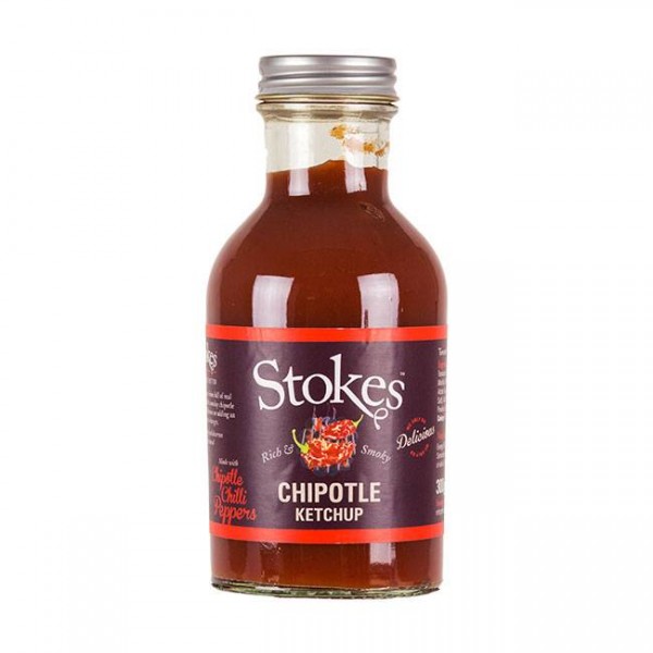 STOKES Chipotle Ketchup 245ml - Mit geräucherten Chllischoten - fruchtig-scharf