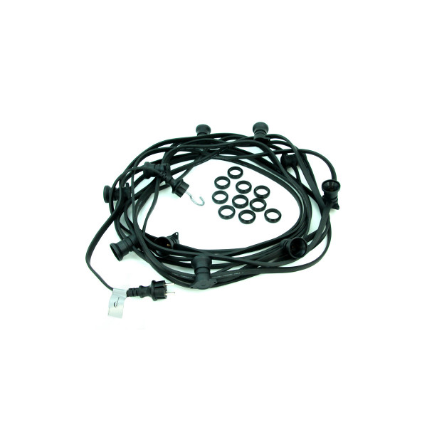 Illu-/Partylichterkette BLACKY 40m - Außenlichterkette schwarz - 40x E27 Schraubfassung
