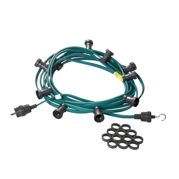 Illu-/Partylichterkette 50m - Außenlichterkette grün - Made in Germany - 50 x E27 Schraubfassung
