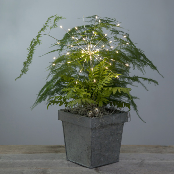 LED Lichterbouquet FEUERWERK - Flaschenbeleuchtung - 20 Stränge - H:42cm - Batterie - Timer - silber