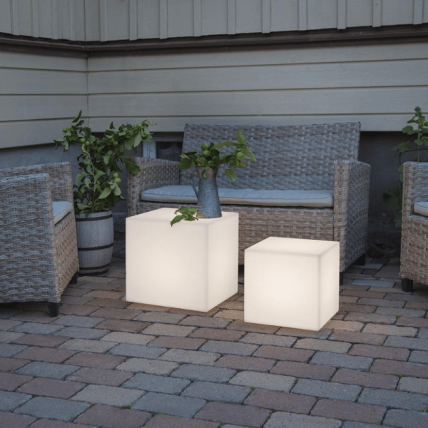 Würfel Tisch 30cm - E27 Fassung - max 23W - 5m Zuleitung - indoor & outdoor - Gartenleuchte