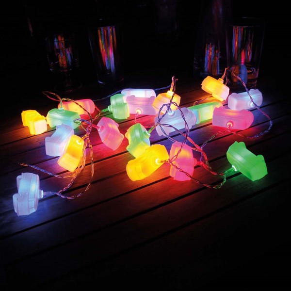 LED Lichterkette BULLI - 3m - Batterie - 20 farbige VW Busse - Die echte Fankette