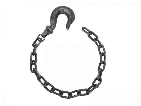 Kette mit Haken - Halloween Deko aus Kunststoff - 160cm - mit großen Kettengliedern und Haken