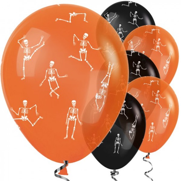 Halloween Ballons 25 Stück - schwarz/orange - Latex - 30cm
