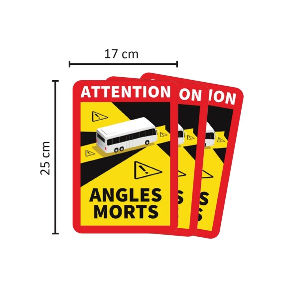Aufkleberset "Toter Winkel BUS" - Kennzeichnungspflicht in Frankreich ab dem 01.01.2021 ab 3,5 To