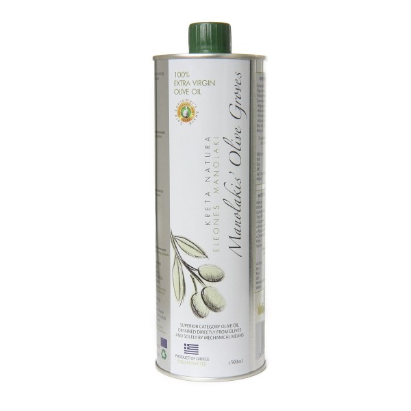 KretaNatura 500 ml Extra Natives Olivenöl aus Kreta (Stahlflasche)