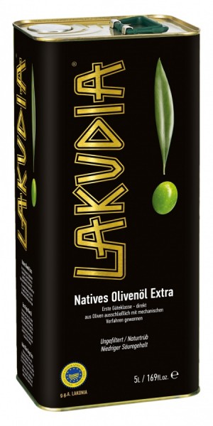 Lakudia 5 Liter Olivenöl Nativ Extra, Kanister