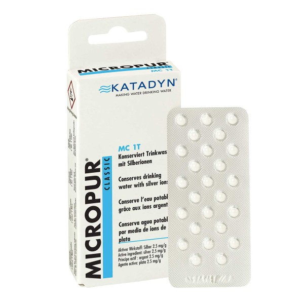 KATADYN Micropur Classic MC 1T - Trinkwasser Konservierung Silberionen - 100 Tabletten - 1T/1L