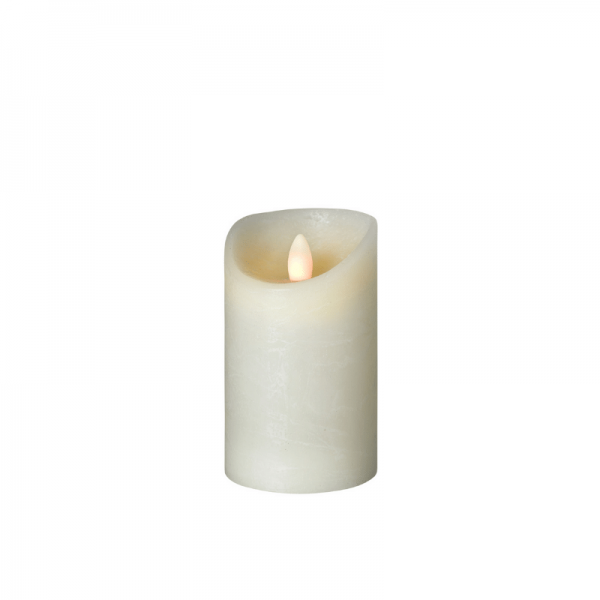 SOMPEX LED Wachskerze SHINE | elfenbein | gefrostet | D: 7,5cm H: 12,5cm | fernbedienbar | Timer